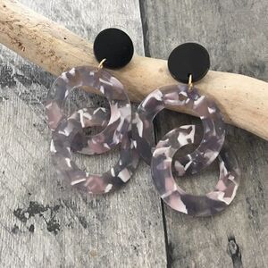 Lucite Double Hoop Earrings